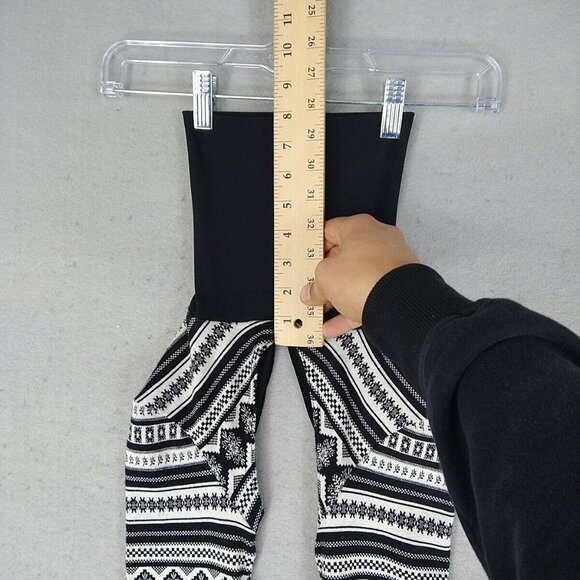 Rectangle Blanc Chaps Leggings Womens XS Black White Fair Isle Rave Festival - Picture 3 of 8